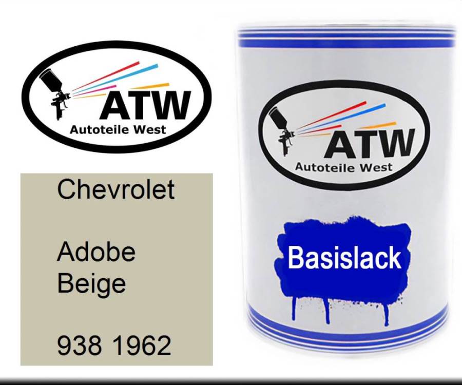 Chevrolet, Adobe Beige, 938 1962: 500ml Lackdose, von ATW Autoteile West.